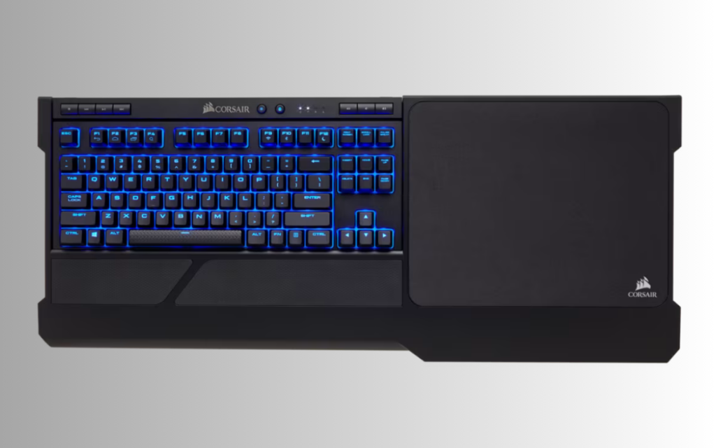 wireless keyboard ergonomic black and blue